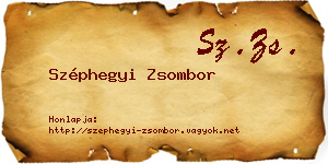 Széphegyi Zsombor névjegykártya