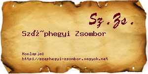 Széphegyi Zsombor névjegykártya